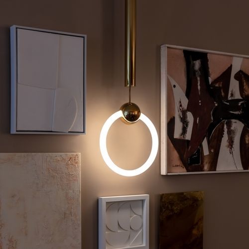 Suspension - RING LIGHT - Lee Broom - en acier inoxydable / en verre opalescent / contemporaine