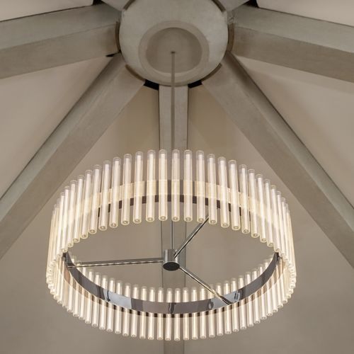 Lustre contemporain - AURORA RING - Lee Broom - en verre / en acier inoxydable poli / tubulaire