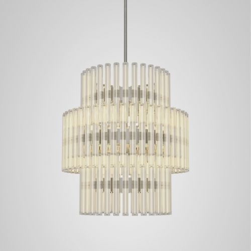 Lustre contemporain - AURORA 3 TIER LARGE - Lee Broom - en verre / en acier inoxydable poli / tubulaire