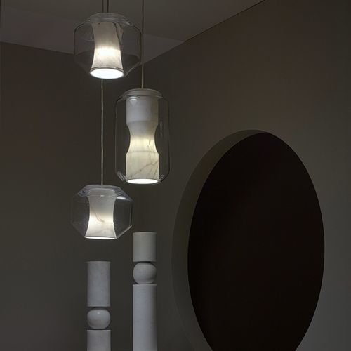 Lustre contemporain - CHAMBER  - Lee Broom - en cristal / en acier / en marbre