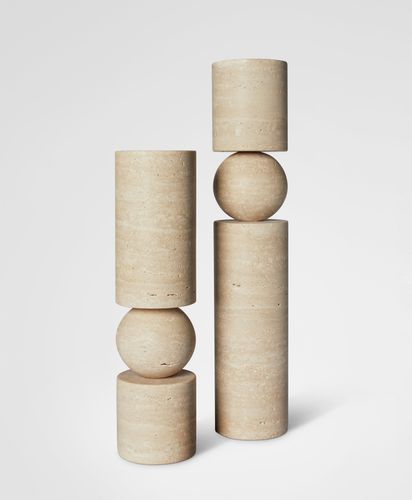Bougeoir en verre optique - FULCRUM  - Lee Broom - en marbre / en travertin