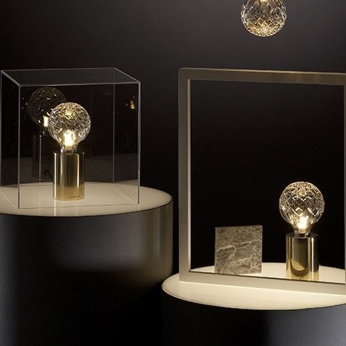 Suspension - CRYSTAL BULB - Lee Broom - de table / en acier / en laiton brossé