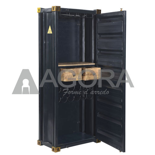 Meuble bar design original - CONTAINER  - AGORA' SRL - en bois laqué / en bois massif / avec porte battante