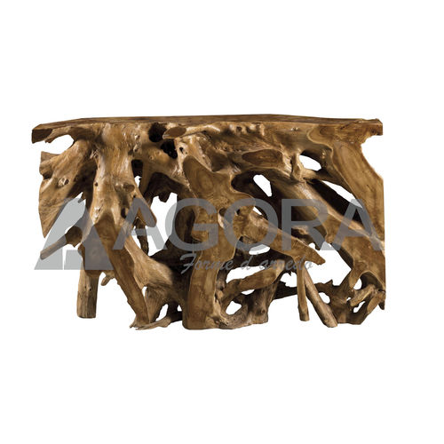 Console design organique - ROOTS  - AGORA' SRL - en teck / avec piètement en teck / rectangulaire