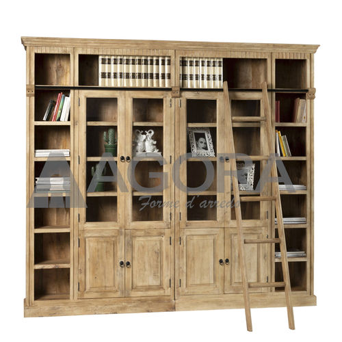 Bibliothèque classique - EVRY  - AGORA' SRL - en bois massif / en acacia / en fer