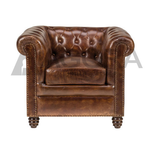 Fauteuil chesterfield - ART. 1259-0000 series - AGORA' SRL - en cuir / en bois massif / fait main