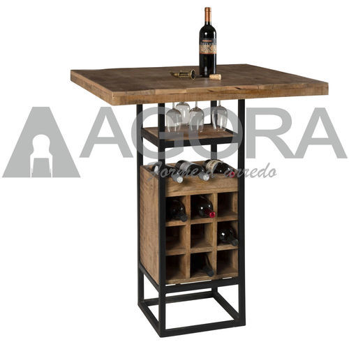 Table mange-debout classique - HARRY’S - AGORA' SRL - en bois massif / avec piètement en métal peint / carrée