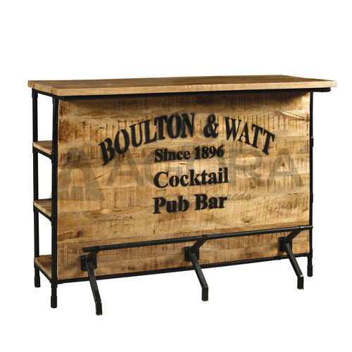 Comptoir de bar - BOULTON  - AGORA' SRL - en bois massif / en métal peint / droit