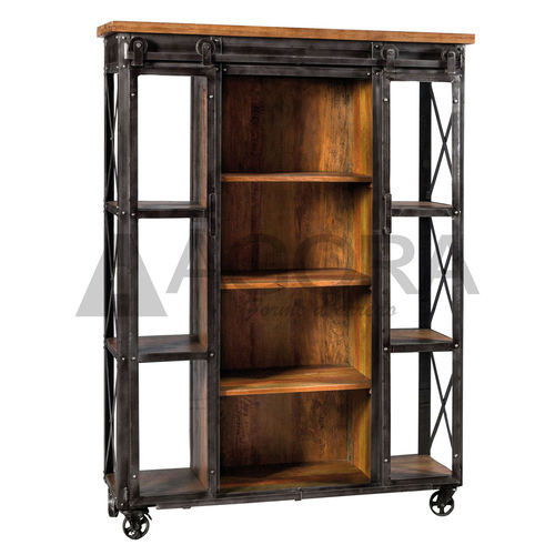 Bibliothèque à roulettes - N.Y. - AGORA' SRL - classique / en bois massif / en métal peint