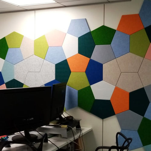 Panneau acoustique mural - ECOmosaic - Aistec - en PET / texturé / aspect tissu