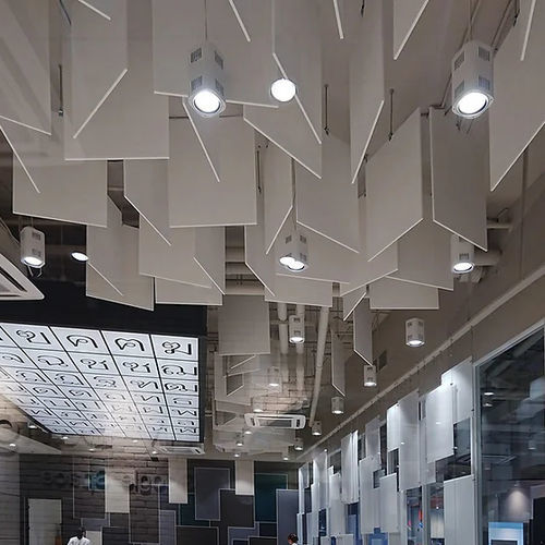 Baffle acoustique en fibre de polyester - QUAD - Acoustic.ae - en PET / suspendu / de plafond
