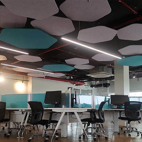 Panneau acoustique pour plafond - HEXA - Acoustic.ae - suspendu / en fibre de polyester / en PET