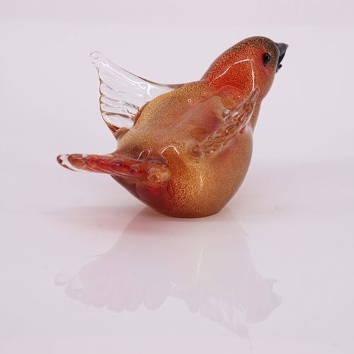 Sculpture en verre de Murano - Bird  - Wave Murano Glass srl - en or / à poser / dorée