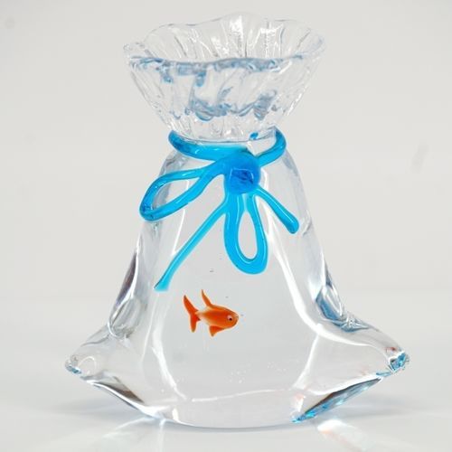 Sculpture en verre de Murano - Mini aquarium  - Wave Murano Glass srl - à poser / incolore / animal