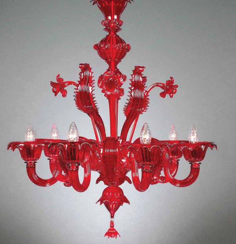 Lustre classique - DONIZETTI - Wave Murano Glass srl - en verre de Murano / en verre soufflé / 6 ampoules