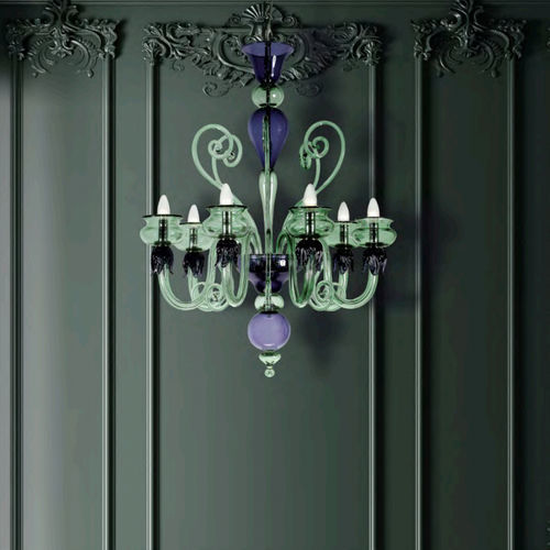 Lustre contemporain - SIBELIUS - Wave Murano Glass srl - en verre de Murano / en verre soufflé / 6 ampoules