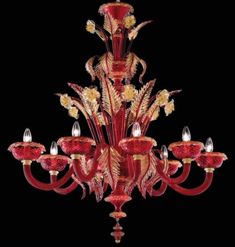 Lustre classique - LEHAR - Wave Murano Glass srl - en verre de Murano / en verre soufflé / 3 ampoules
