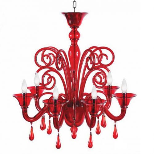Lustre classique - ISTANBUL - Wave Murano Glass srl - en verre de Murano / en verre soufflé / 6 ampoules