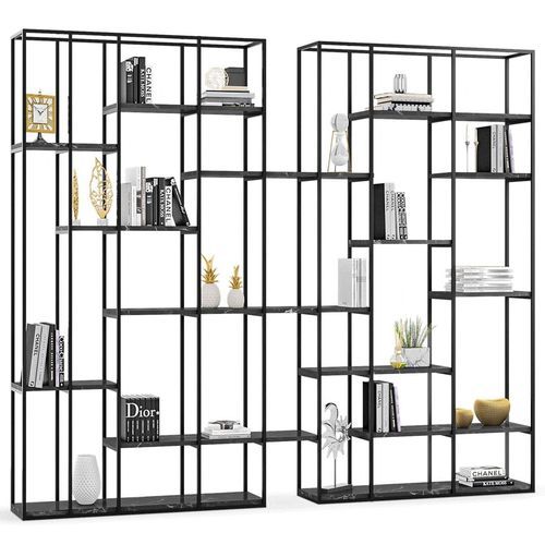 Bibliothèque contemporaine - LAUREL - NDESIGN - en métal / en marbre / noire