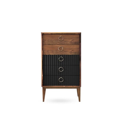 Chiffonnier contemporain - secret - NDESIGN - en placage de bois / noir / anthracite