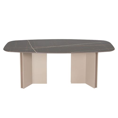 Table contemporaine - Ruby  - NDESIGN - en verre / en marbre / avec piètement en métal