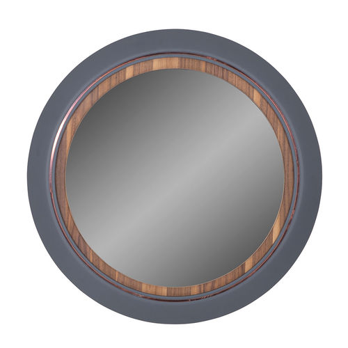 Miroir mural - secret  - NDESIGN - contemporain / rond / en placage de bois