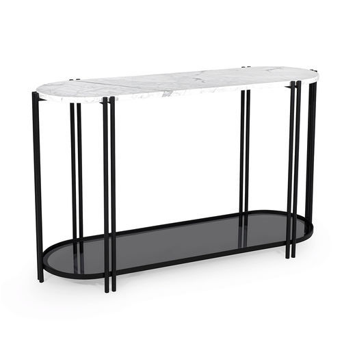 Console contemporaine - coral - NDESIGN - en marbre / avec piètement en métal / ovale