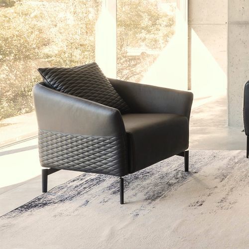 Fauteuil contemporain - MK.1357 - MOORKI - en tissu / en cuir / noir