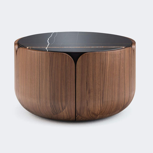 Table basse contemporaine - BLOOM  - Milla & Milli - en noyer / en acier / en marbre