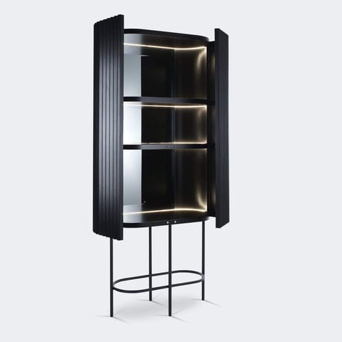 Meuble bar contemporain - ETERNEL - Milla & Milli - en bois massif / en acier / avec porte battante
