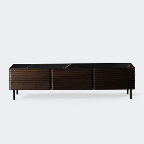 Buffet contemporain - WAVES - Milla & Milli - en noyer / en hêtre / en marbre