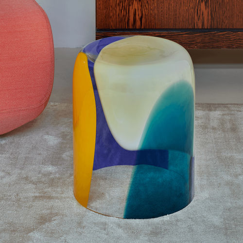 Table d'appoint contemporaine - Klaar - Leolux Global bv - en verre / avec piètement en verre / ronde