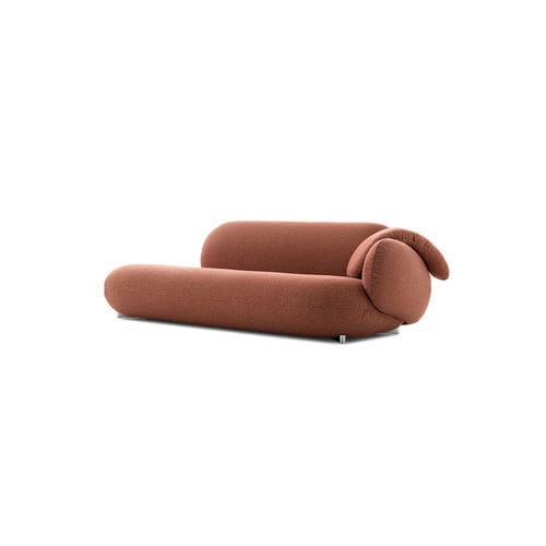 Méridienne contemporaine - Pulla - Leolux Global bv - en tissu / en cuir / avec piètement en métal chromé