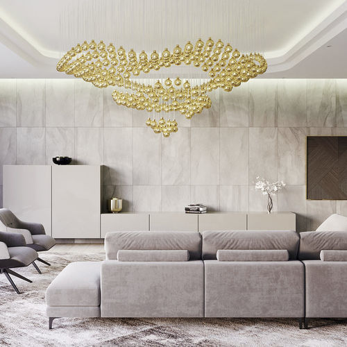 Lustre contemporain - TWINKLE - Sans Souci s r.o. - en cristal / en verre sablé / en métal
