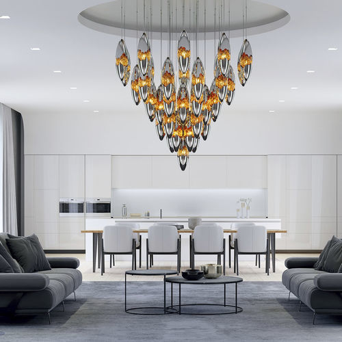 Lustre contemporain - POLLUX - Sans Souci s r.o. - en verre / en cristal / 6 ampoules
