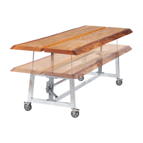 Table contemporaine - Tree T-HT - Satelliet Originals - en bois / en acier galvanisé / avec piètement en acier galvanisé