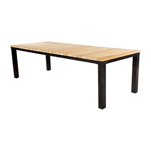 Table contemporaine - Fuera - Satelliet Originals - en teck / avec piètement en aluminium / rectangulaire