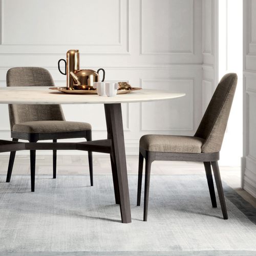 Chaise de salle à manger contemporaine - NEVIS - Kico srl - d'intérieur / en tissu / en cuir