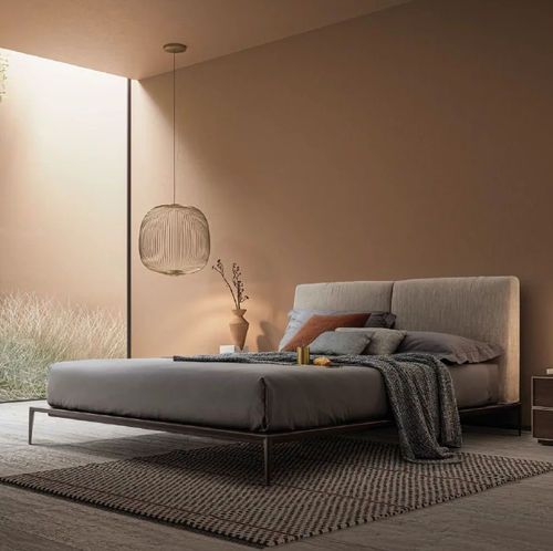 Lit double - BEND - Kico srl - contemporain / avec tête de lit tapissée / Fabriqué en Italie