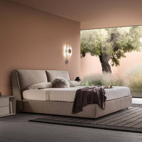 Lit double - SEATTLE - Kico srl - contemporain / tapissé / avec tête de lit tapissée