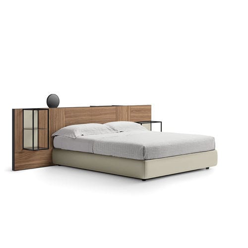 Lit double - TECA VISION - Kico srl - contemporain / tapissé / avec tête de lit