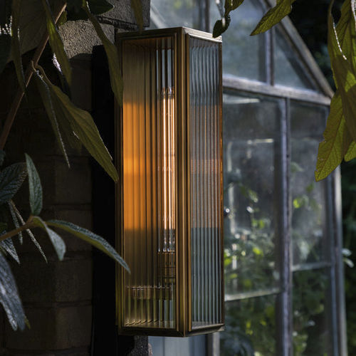 Lanterne contemporaine - HAZEL  - J. Adams & Co. - en verre / en bronze / en bouleau