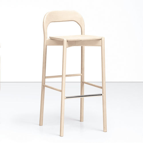Tabouret de bar contemporain - EARL  - Piaval srl - en tissu / en hêtre / avec piètement en hêtre