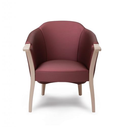 Fauteuil contemporain - GIBAO  - Piaval srl - en cuir / en hêtre / écolabel FSC