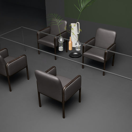 Fauteuil contemporain - CAMEO  - Piaval srl - en tissu / en cuir / en frêne