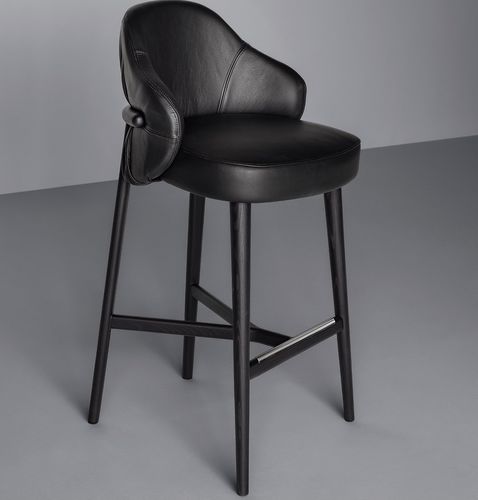 Chaise de bar contemporaine - TRENCH - Piaval srl - d'intérieur / en cuir / avec piètement en frêne