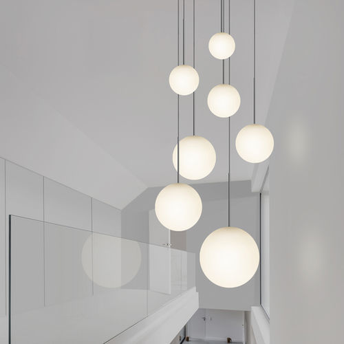 Lustre contemporain - BOLA - Pablo Designs - en verre soufflé / en acier inoxydable / en opale