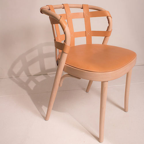 Chaise contemporaine - COLLAGE - Gemla Fabrikers AB - d'intérieur / en cuir / avec piètement en frêne