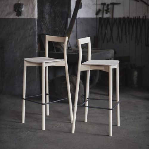 Chaise de bar contemporaine - NORDIC  - Gemla Fabrikers AB - d'intérieur / en cuir / en frêne