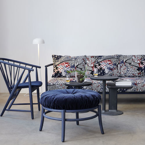 Pouf contemporain - HOLME - Gemla Fabrikers AB - en laine / en frêne / rond